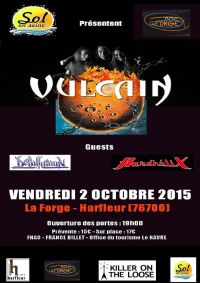 VULCAIN en concert. Le vendredi 2 octobre 2015 à Harfleur. Seine-Maritime.  20H00